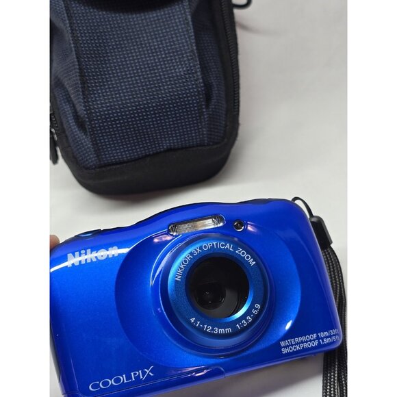 Nikon COOLPIX S33 13.1MP 3x Zoom Waterproof Compact Digital Camera Blue - Picture 12 of 13